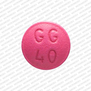 GG 40 Pill Images (Pink / Round)