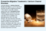 Preventive Migraine Treatments: Calcium Channel Blockers Preventive Migraine Treatments: Calcium Channel Blockers