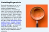 Vanishing Fingerprints Vanishing Fingerprints