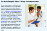 Do Not Abruptly Stop Taking Antidepressants