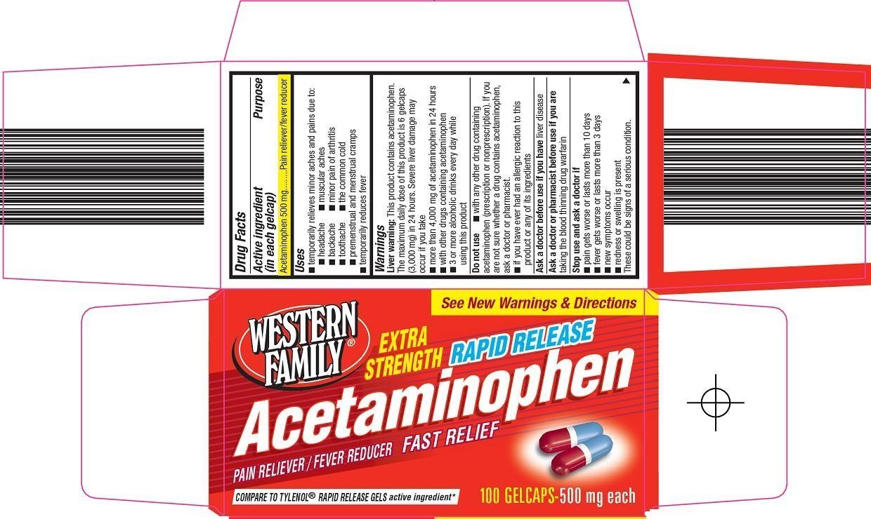 Acetaminophen Rapid Release Extra Strength (tablet, coated) Western Family Foods Inc