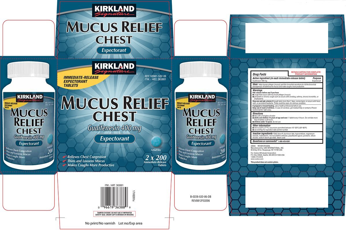 Mucus Relief (tablet, film coated) COSTCO WHOLESALE CORPORATION