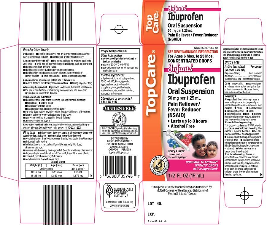 Topcare Infants Ibuprofen FDA prescribing information, side effects and uses