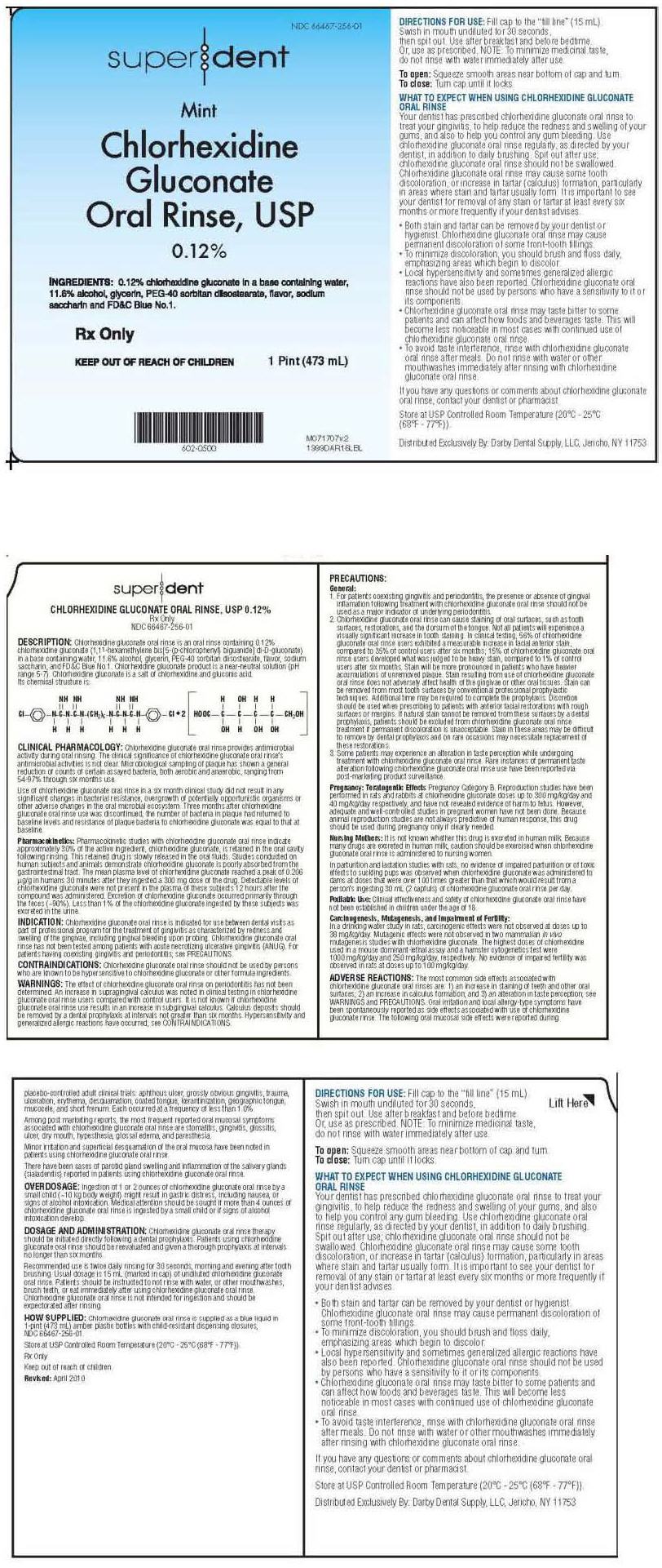 Superdent Chlorhexidine Gluconate Oral Rinse FDA prescribing