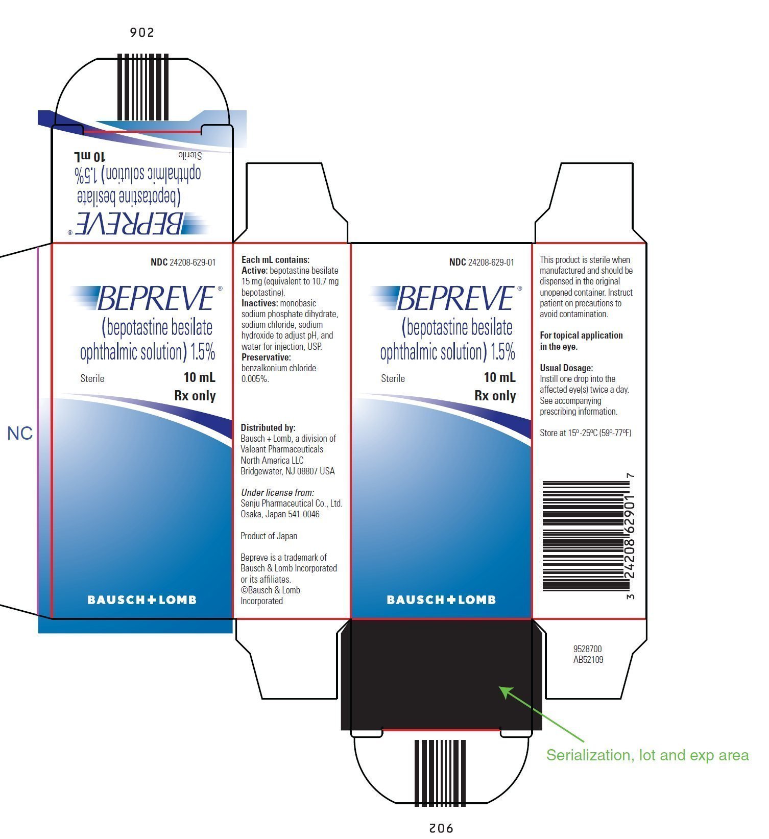 Bepreve Fda Prescribing Information Side Effects And Uses Bepreve Bepotastine Besilate Solution Drops