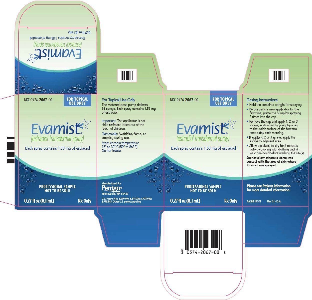 Evamist FDA prescribing information, side effects and uses