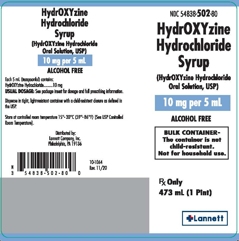 Hydroxyzine Oral Solution FDA prescribing information, side effects