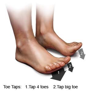 Front leg sales raise toe tap
