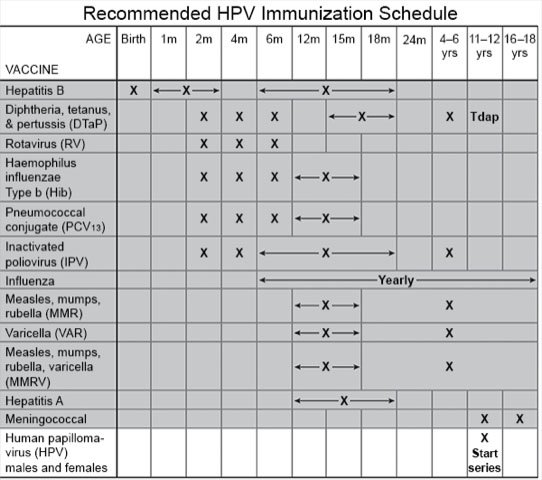 Recommended HPV Immunization Schedule