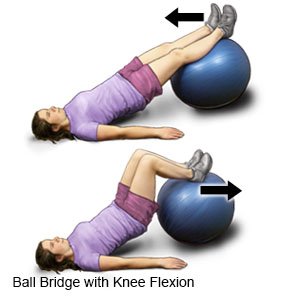 Ball Bridge with Knee Flexion 