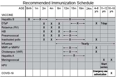 Recommended COVID-19 Immunization Schedule