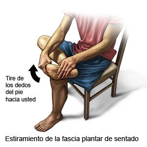 Estiramiento de la fascia plantar de sentado