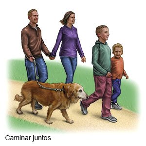 Caminata en familia para ejercitarse