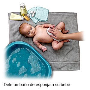 Baño con esponja para bebé