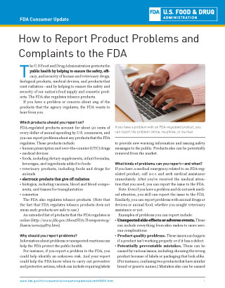 Your Guide to Reporting Problems to the FDA