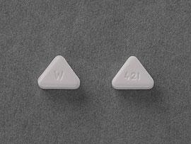 Pill W 421 White Three-sided is Amlodipine Besylate
