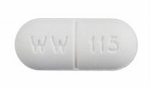 Acetaminophen, butalbital and caffeine 500mg / 50mg / 40mg WW 115