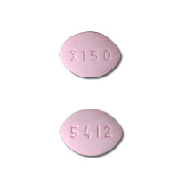 Pill Logo 150 5412 Pink Elliptical/Oval is Fluconazole