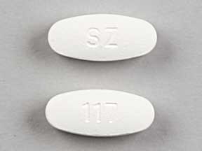 Pill SZ 117 White Elliptical/Oval is Carvedilol