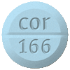 Pill cor 166 Blue Round is Glimepiride