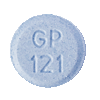 Pill GP 121 Blue Round is Hydrochlorothiazide and Lisinopril