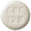 Pill cor 128 White Round is Pyridostigmine Bromide