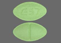 Pill E 57 Green Elliptical/Oval is Sertraline Hydrochloride