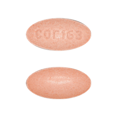 Pill cor163 Pink Elliptical/Oval is Trandolapril