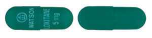 Pill Logo WATSON LOXITANE 5mg Green Capsule/Oblong is Loxitane