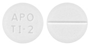 Pill APO TI-2  White Round is Tizanidine Hydrochloride