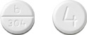 Acetaminophen and codeine phosphate 300 mg / 60 mg b 304 4
