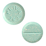Pill PLIVA 363 Blue Round is Chlorthalidone