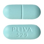 Pill PLIVA 529 Blue Elliptical/Oval is Choline Magnesium Trisalicylate 