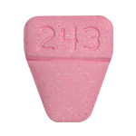 Pill 243 Pink U-shape is Clorazepate Dipotassium