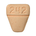 Pill 242 Peach U-shape is Clorazepate Dipotassium