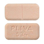 Pill PLIVA 534 Orange Rectangle is Hydrochlorothiazide and Triamterene