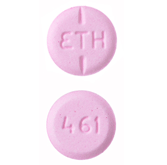 Pill ETH 461 Pink Round is Oxycodone Hydrochloride