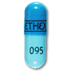 Pill ETHEX 095 Blue Capsule/Oblong is PhenaVent LA Extended-Release
