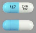 Pill ZVR 100 ZVR 100 Blue & White Capsule/Oblong is Zidovudine