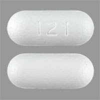 Pill 121 White Elliptical/Oval is Acetaminophen