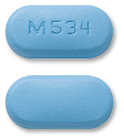 Pill M 534 Blue Oval is Azithromycin Monohydrate