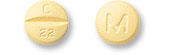 Pill C 22 M Yellow Round is Citalopram Hydrobromide