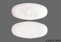 Pill PL 500 White Oval is Amoxicillin and Clavulanate Potassium