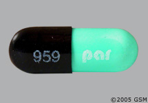 Pill 959 par Black & Green Capsule/Oblong is Chlordiazepoxide Hydrochloride