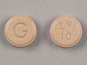 Pill LV 10 G Beige Round is Lovastatin