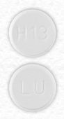 Pill LU H13 White Round is Amlodipine Besylate