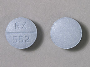 Pill RX 552 Blue Round is Clorazepate Dipotassium