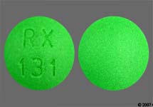 Pill RX 131 Green Round is Doxycycline Monohydrate