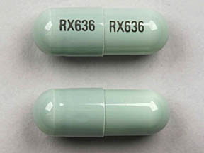 Pill RX636 RX636 Green Capsule-shape is Ganciclovir