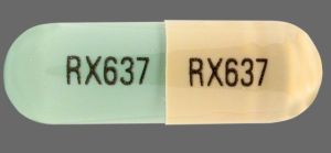 Pill RX637 RX637 Green & Yellow Capsule-shape is Ganciclovir